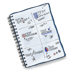 Illustration of logo design process
